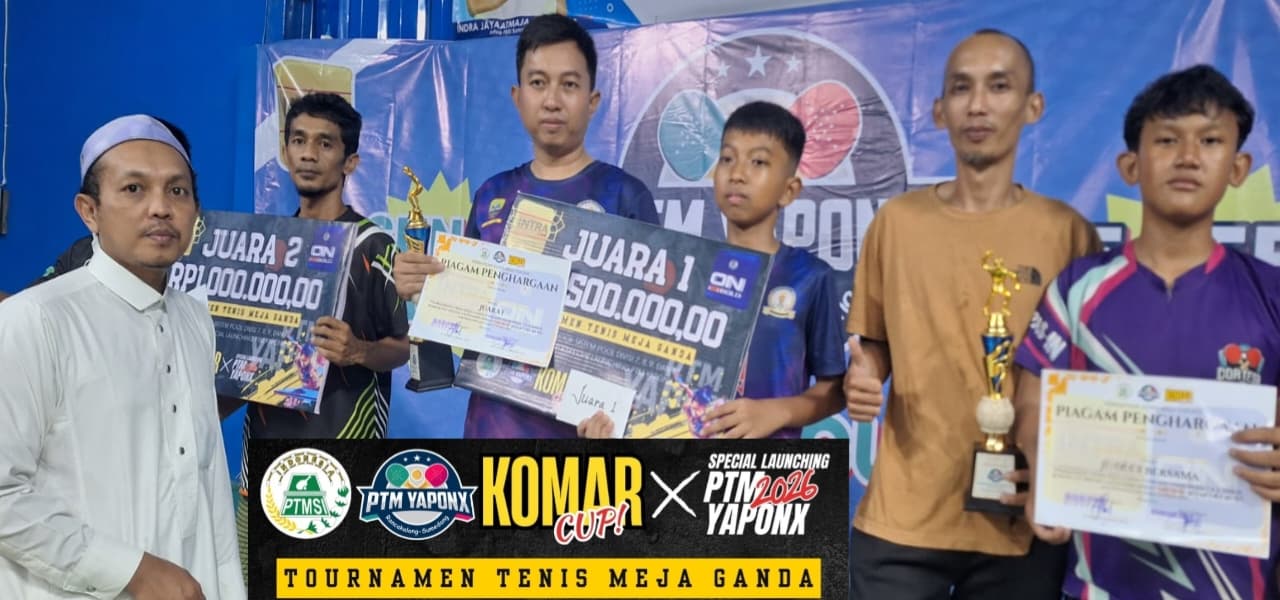 Turnamen tenis meja bertajuk Comar Cup x Yaponk sukses digelar di GOR Komar 