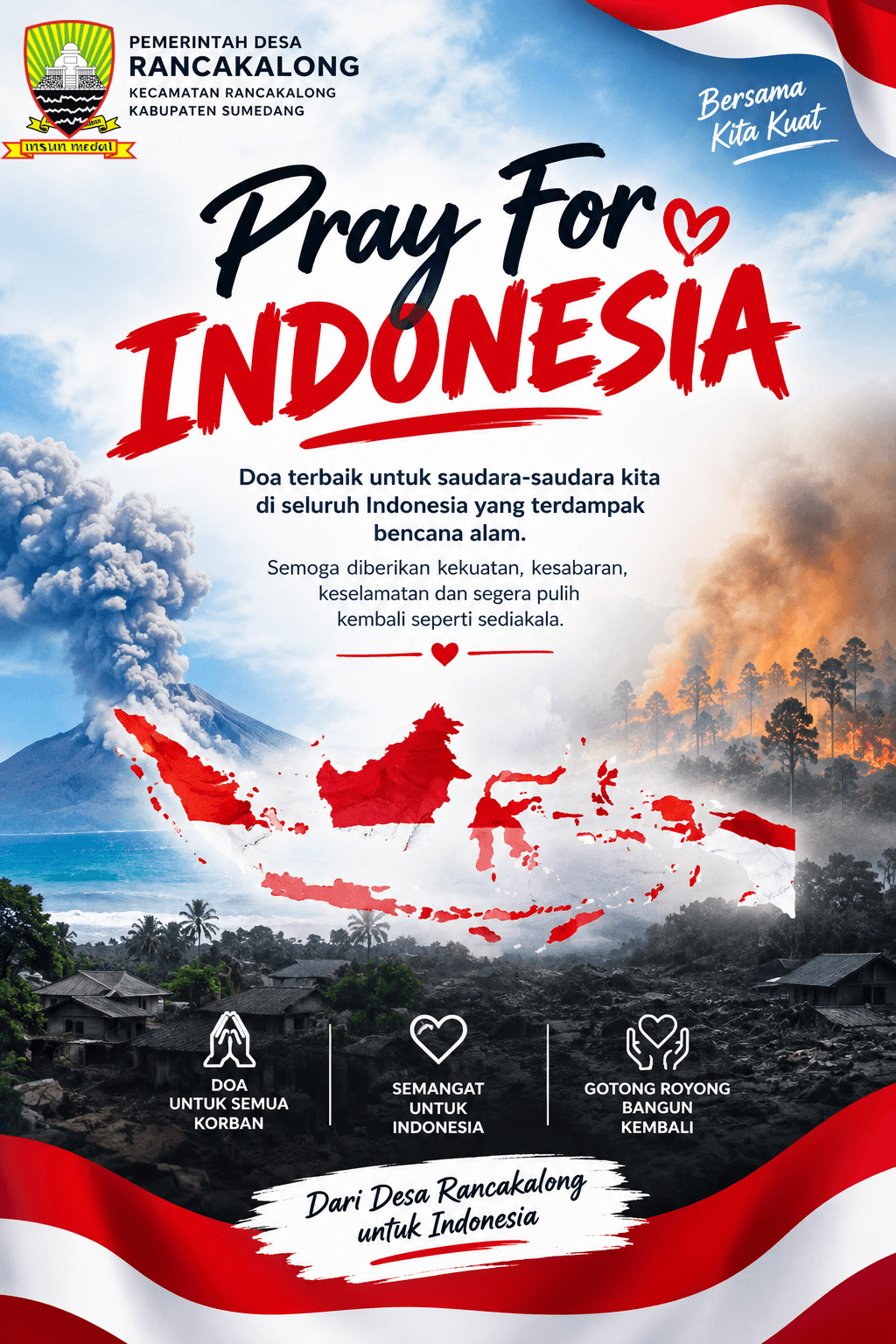 PRAY FOR INDONESIA, DESA RANCAKALONG AJAK MASYARAKAT TINGKATKAN KEPEDULIAN DAN KESIAPSIAGAAN BENCANA