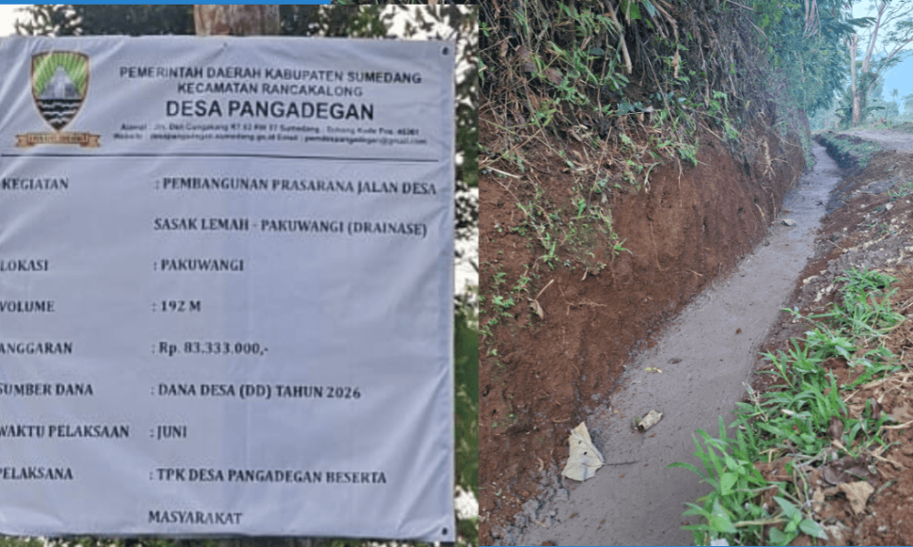 PEMBANGUNAN DRAINASE DESA PANGADEGAN MULAI DI LAKSANAKAN