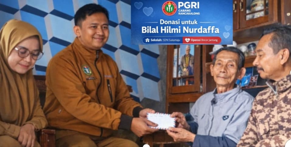 PGRI Rancakalong Tebar Kepedulian Ramadan untuk Bilal Hilmi Nurdaffa